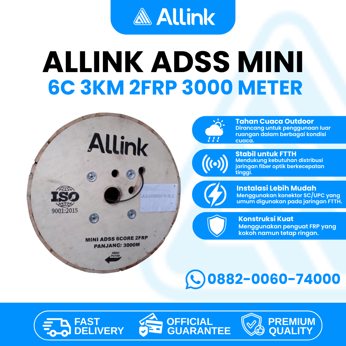 ADSS MINI ALLINK 6 CORE 3 KM